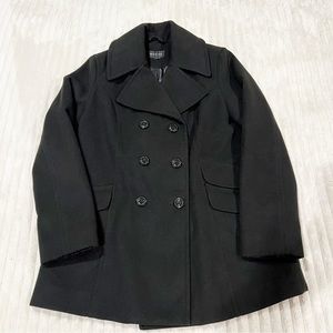 Breatan Black Double Breasted Classic Fit Pea Coat Jacket Women’s Size Large